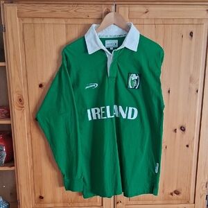 Lansdowne Collection Green Ireland Rugby Long Sleeve Shirt Size Medium